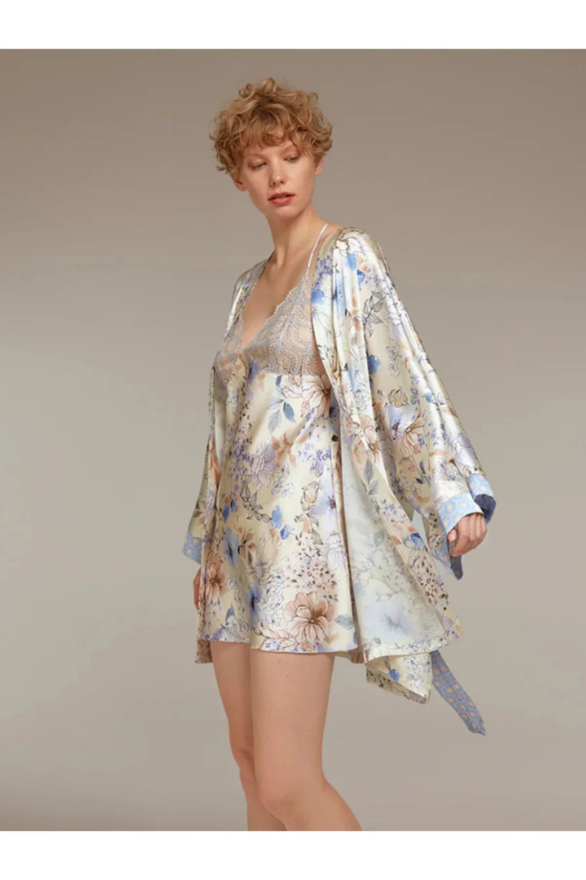 floral short dressing gown Buy Cyberjammies Blue Floral Print Long Sleeve Short Dressing Gown from Next USA